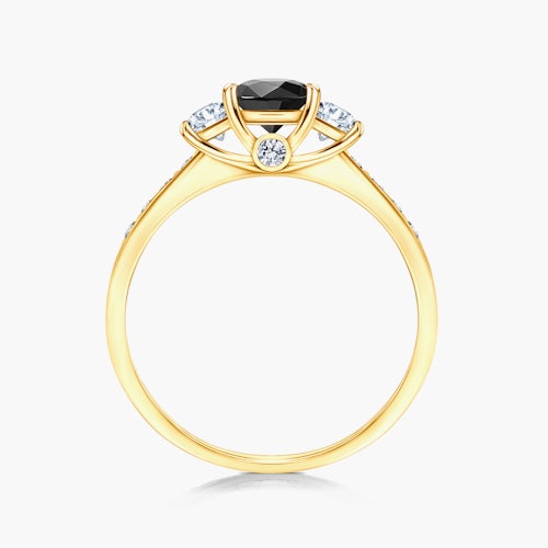 Pierścionek zaręczynowy Dream: złoty, czarny diament